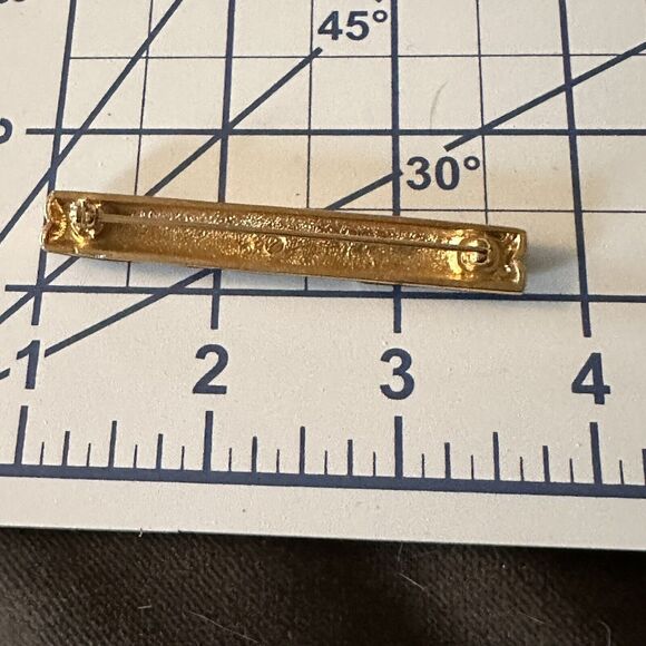 Swarovski Brooch Pin Vintage Black Enamel And Crystal Bar Style Swan Signed - Picture 10 of 13